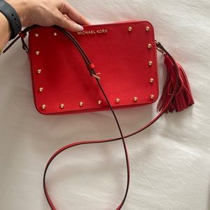 Michael Kors red crossbody purse new without tags